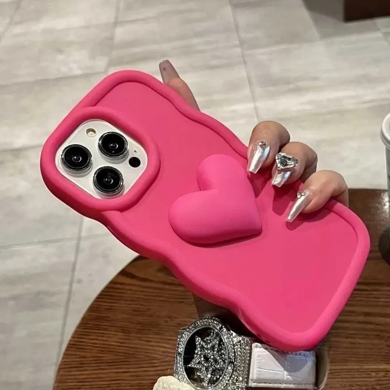 

3D Love Wave Phone Case For Honor X5 Plus 400 Pro 200 90 Smart 70 50 SE 10 Magic 7 6 5 Lite 5G 4G Heart Soft Shockproof Cover