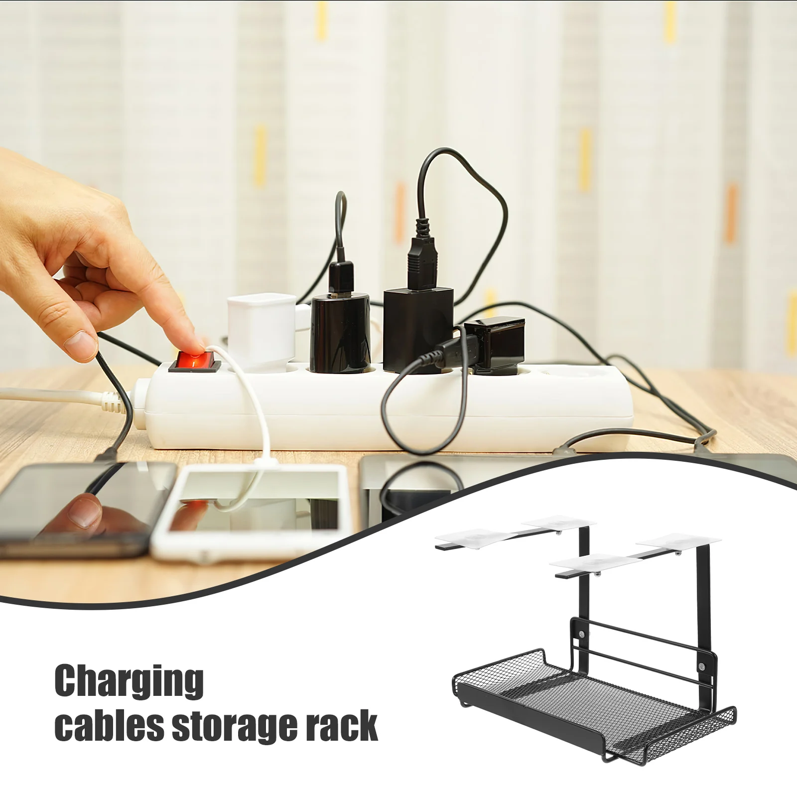 

Under Desk Cable Management Tray Metal Cord Organizer Mountable Wire Holder Stable Storage Rack Desk Wire Management Basket