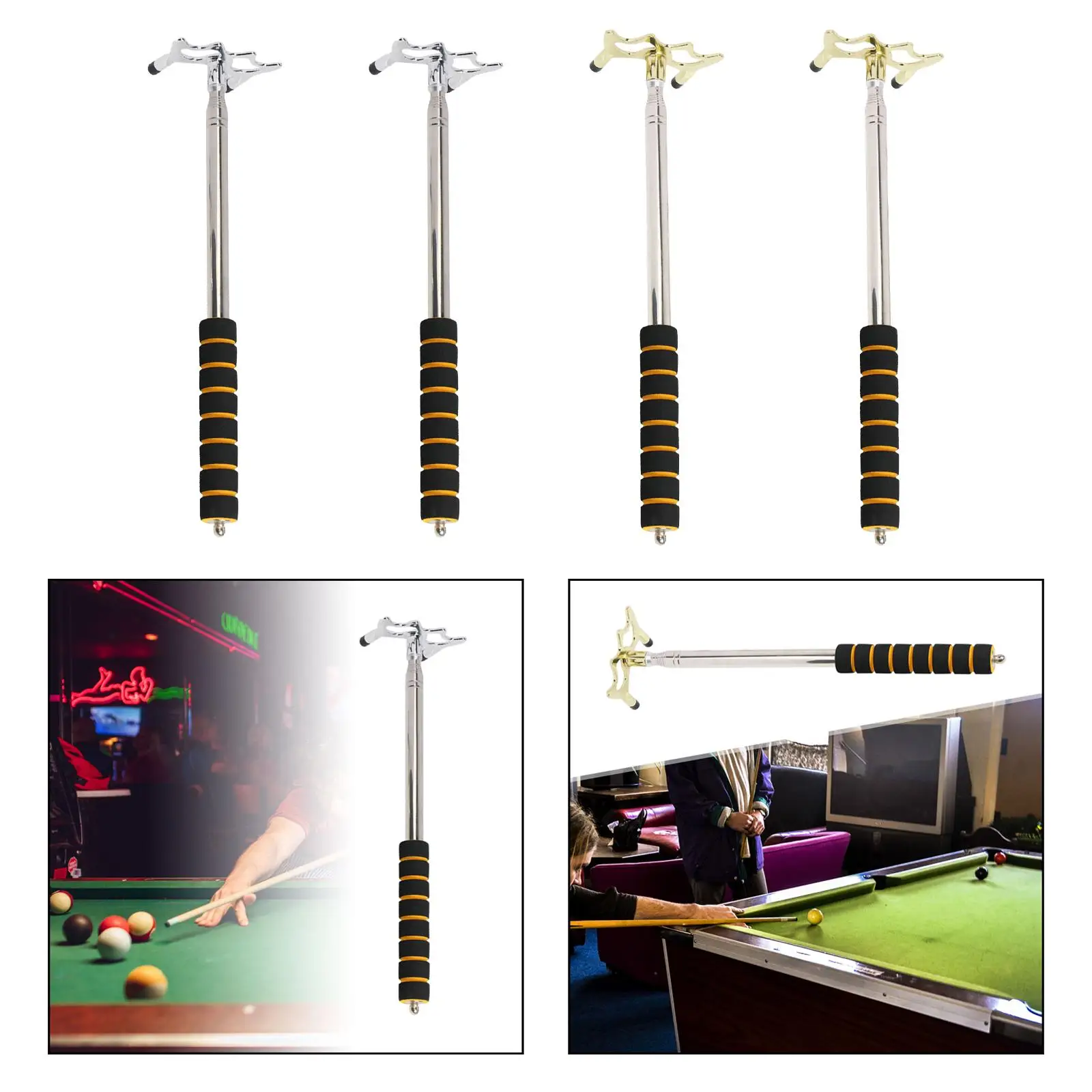 บิลเลียด พูล Cue Stick สนุ๊กเกอร์ Cue Rest Retractable บิลเลียด Cue Bridge Head สําหรับการแข่งขัน