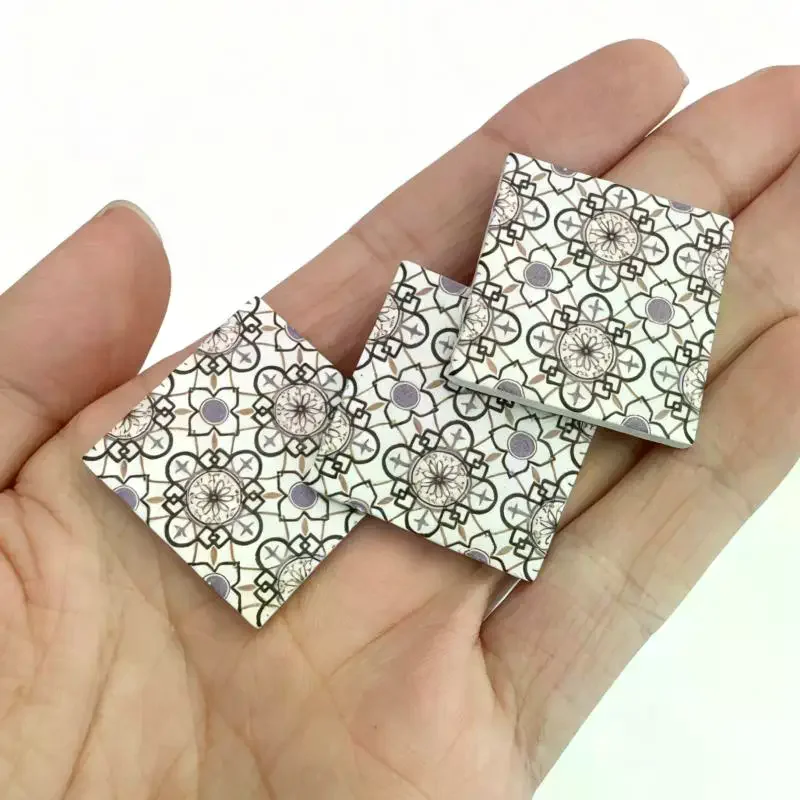 9Pcs Kitchen Living Room Floor Furniture Accessories 30*30mm Dollhouse Mini Simulation Double-sided Wooden Floorboards Model