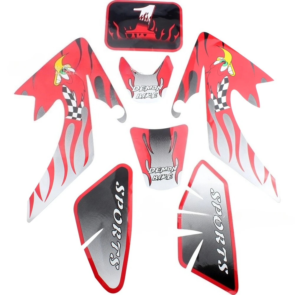 

Аксессуары для внедорожных мотоциклов для Honda CRF50 XR50-110CC, наклейка на весь автомобиль, размер латте, бумага, красная