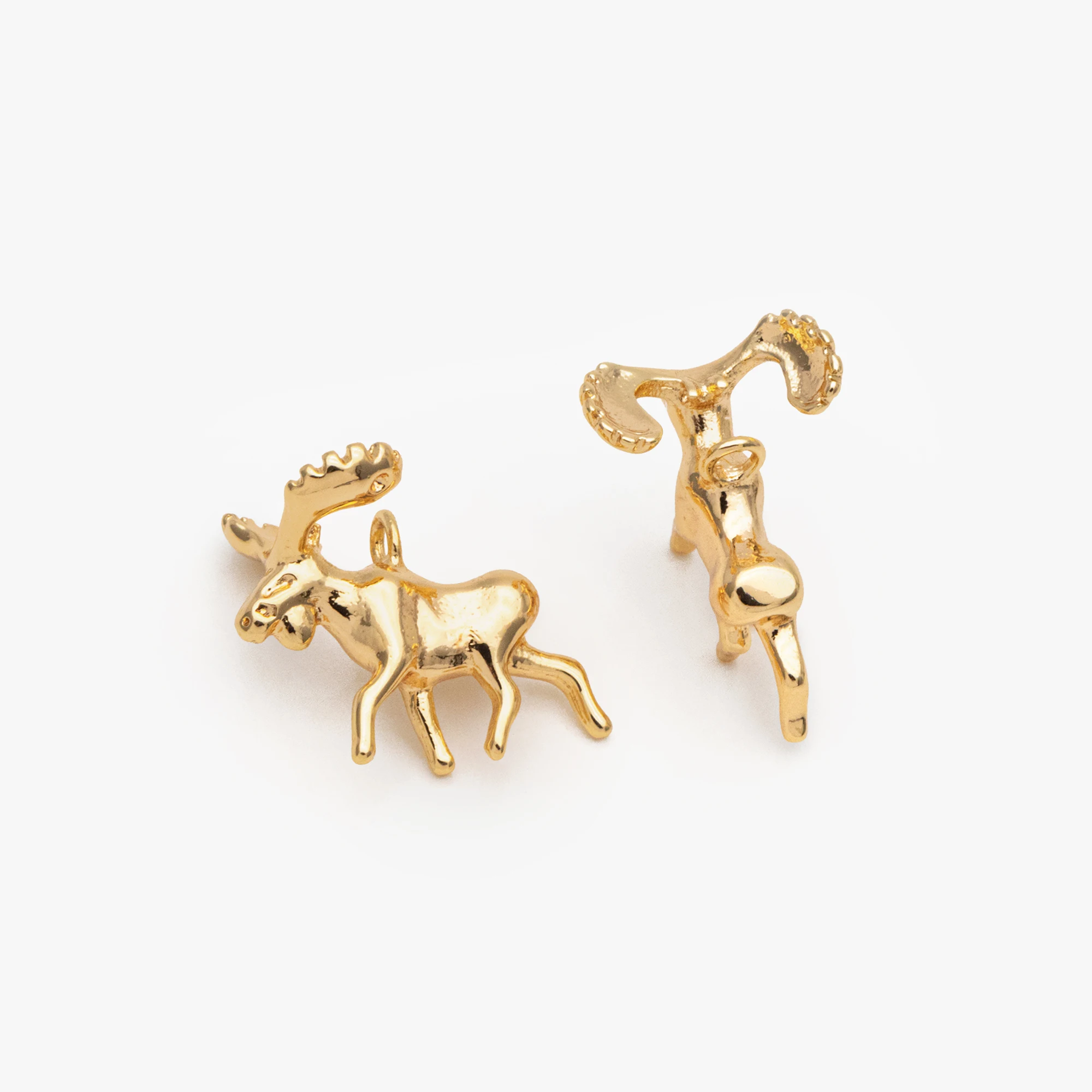 

10pcs Gold Moose Charms, Elk Pendants, For Jewelry Making Diy Material Supplies (GB-3555)