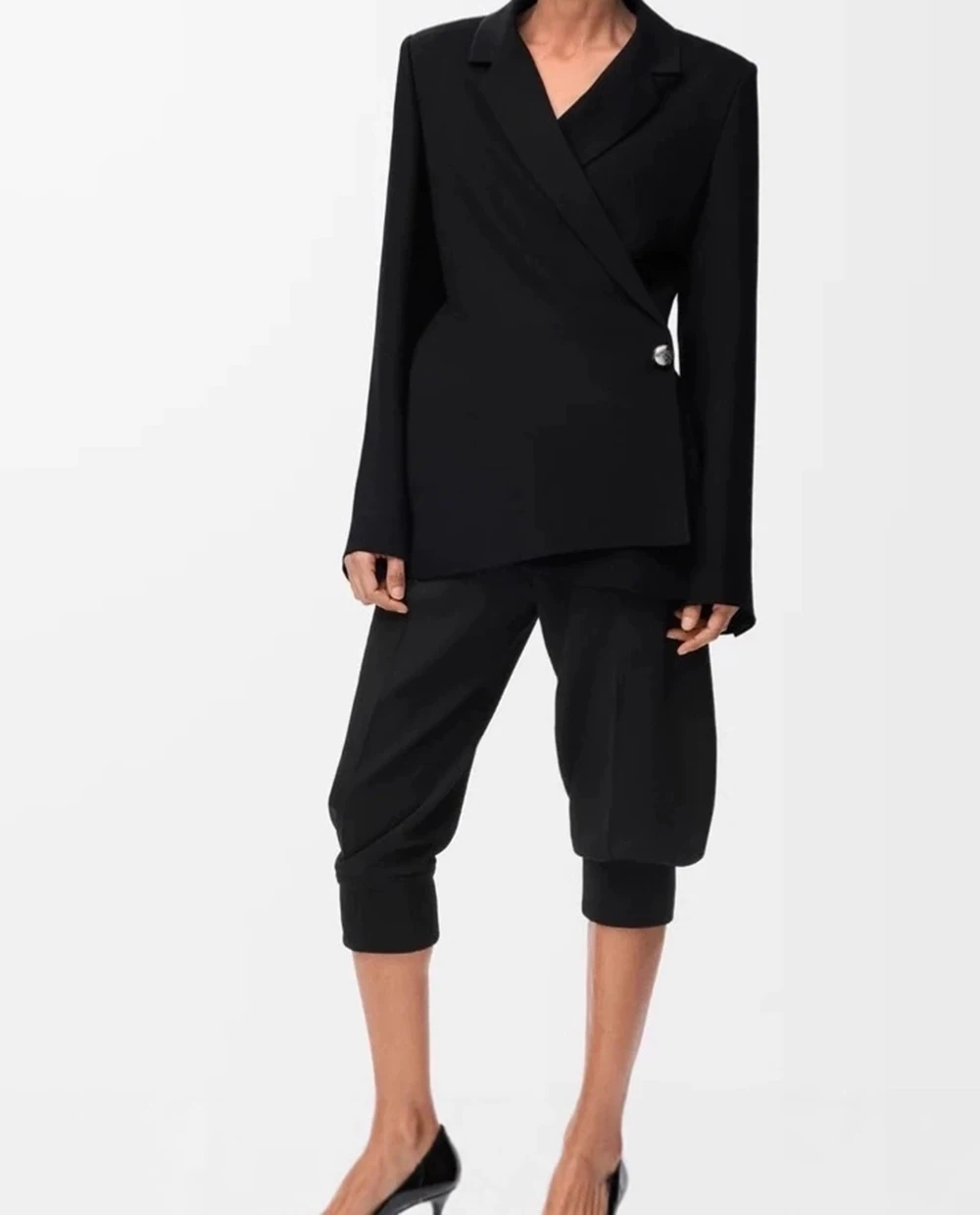 Temperament two-piece suit 2025 autumn new style metal decoration high-grade suit high waist slim trousers-GZXX959