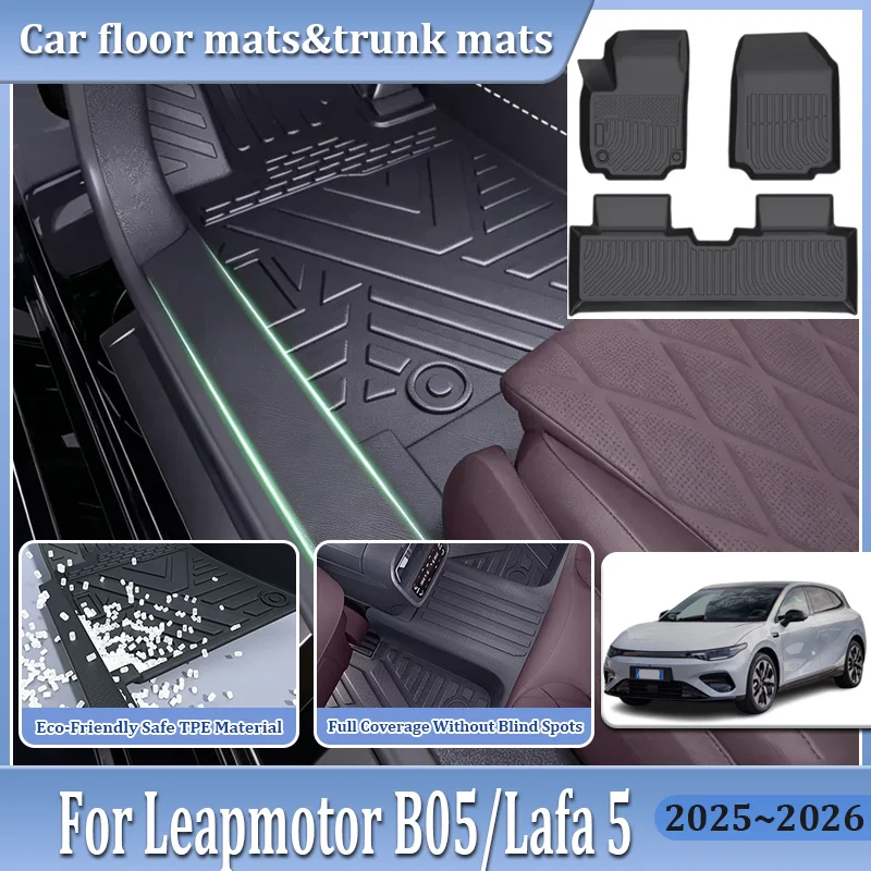 TPE-Bodenmatten LHD für Leapmotor B05 Lafa 5 2026 2025 Auto Staubdichte Fußmatten Geruchlose Teppiche Innenraum-Autozubehör
