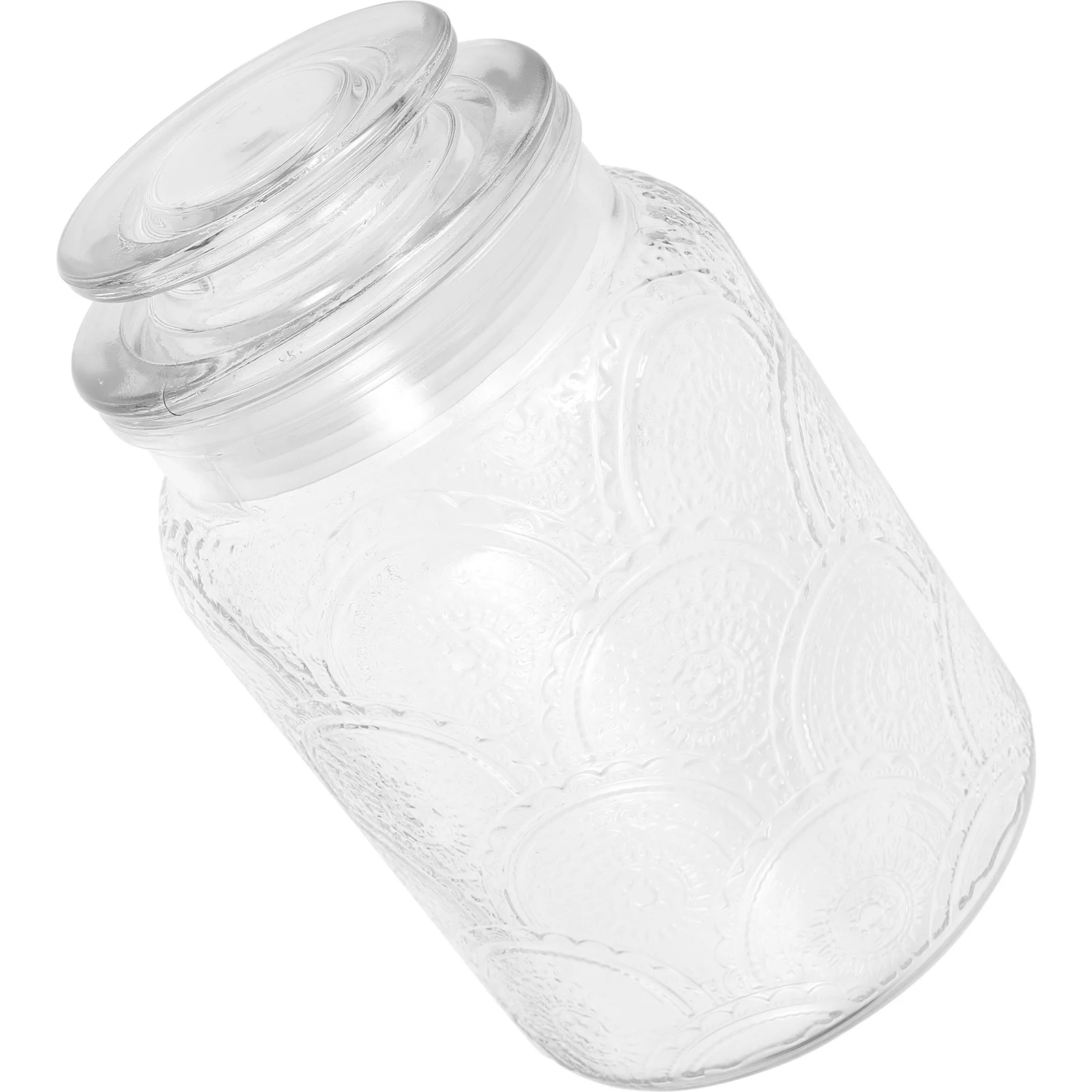 

Clear Glass Jar Airtight Lid Food Container for Flour Coffee Beans Nuts Dried Fruits Grains Storage Pantry Kitchen