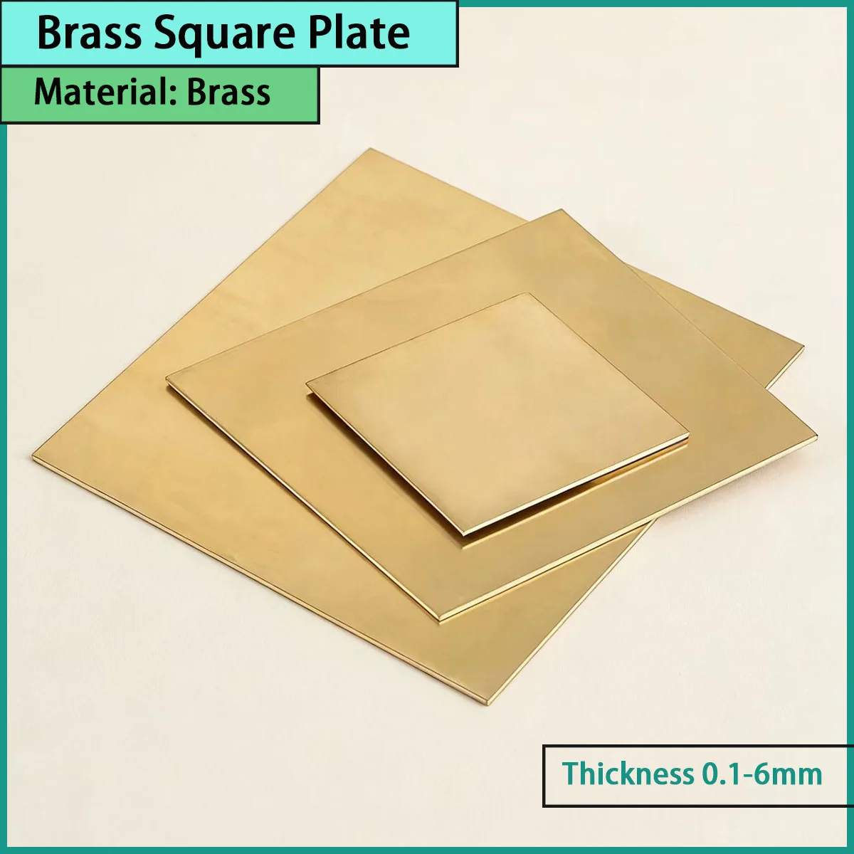0.1-6mm thick brass square plate is used for hardware accessories, precision machining, conductive connectors, etc