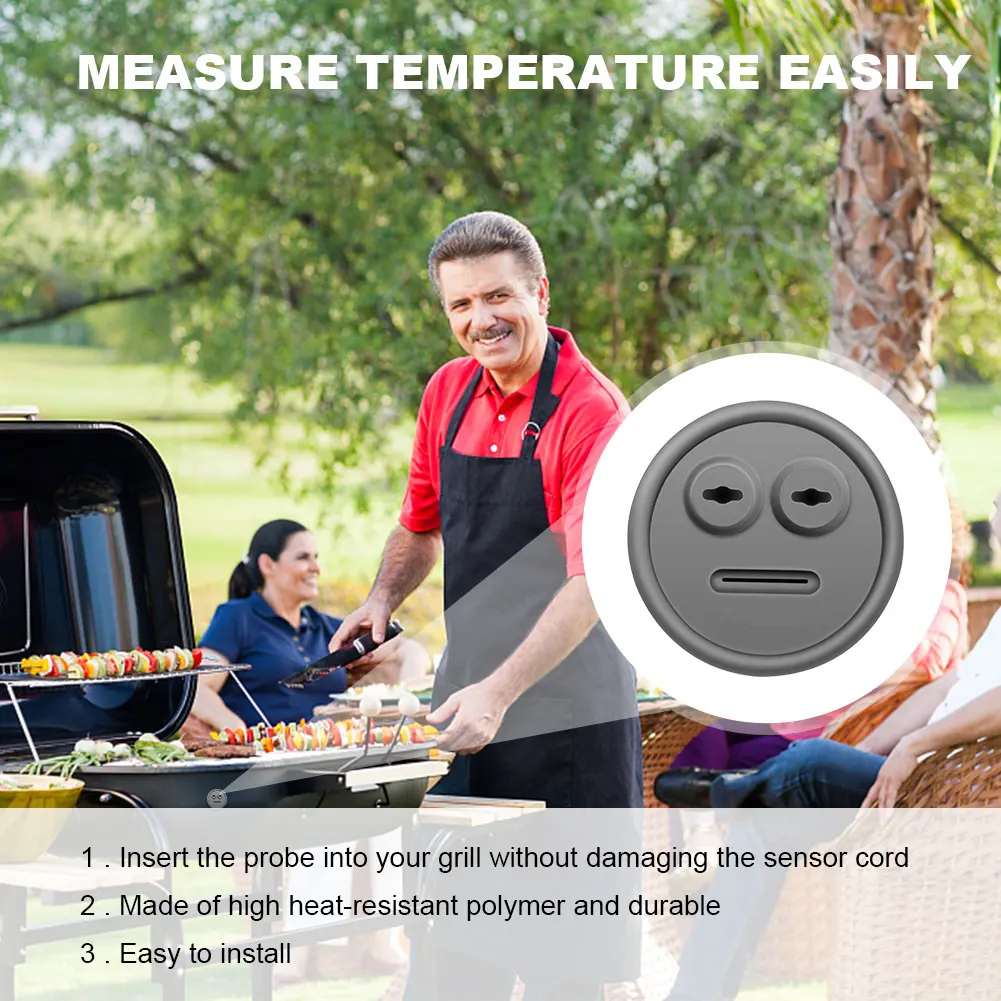 Thermometer Probe Grommet Food Grade Silicone BBQ Grill Probe Gasket Heat Resistant Cookers for Weber Smokey Grill Accessories