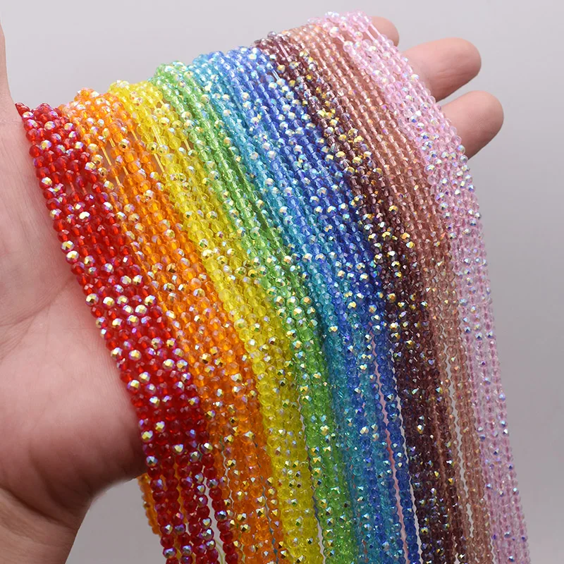 3mm 130pcs Czech Crystal Round Faceted Spinel Cut Multicolor Glass Beads For Jewelry Making DIY Necklace Earring Bracelet