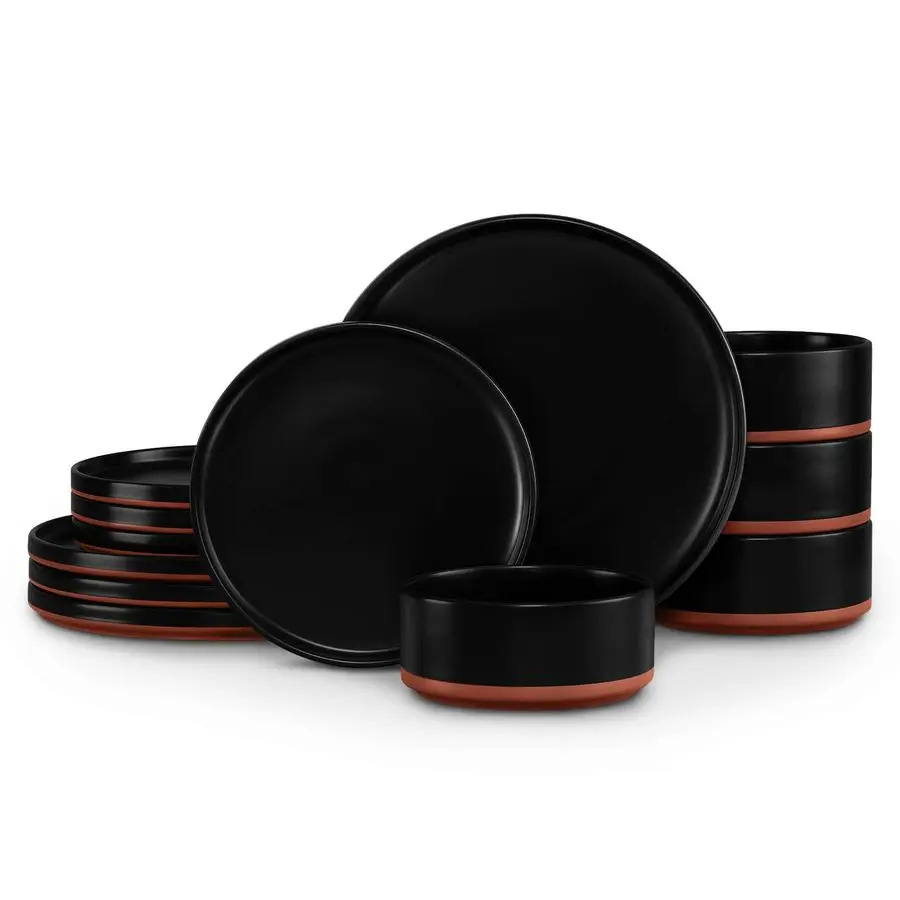 

12 Pieces Porcelain Dinnerware Sets, Premium Plates and Bowls Set, HighFired Ceramic Dishes Set for 4, Chip amp Scratch Resistan