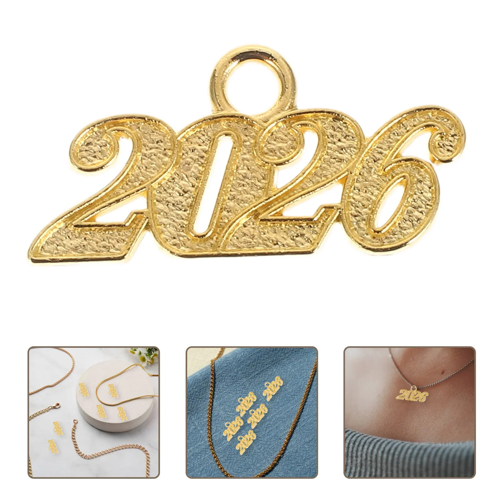 

100 шт. подвесок-цифр, брелоков-талисманов на выпускной 2026 года, знаков годов, для изготовления украшений, брелоков с кисточками, принадлежностей для рукоделия, выпускных шапочек