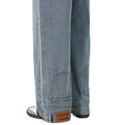 Calça jeans flip retrô masculina e feminina de dentro para fora, calça larga reta, esfregona de perna larga, maré, maré americana, primavera e verão, 2022