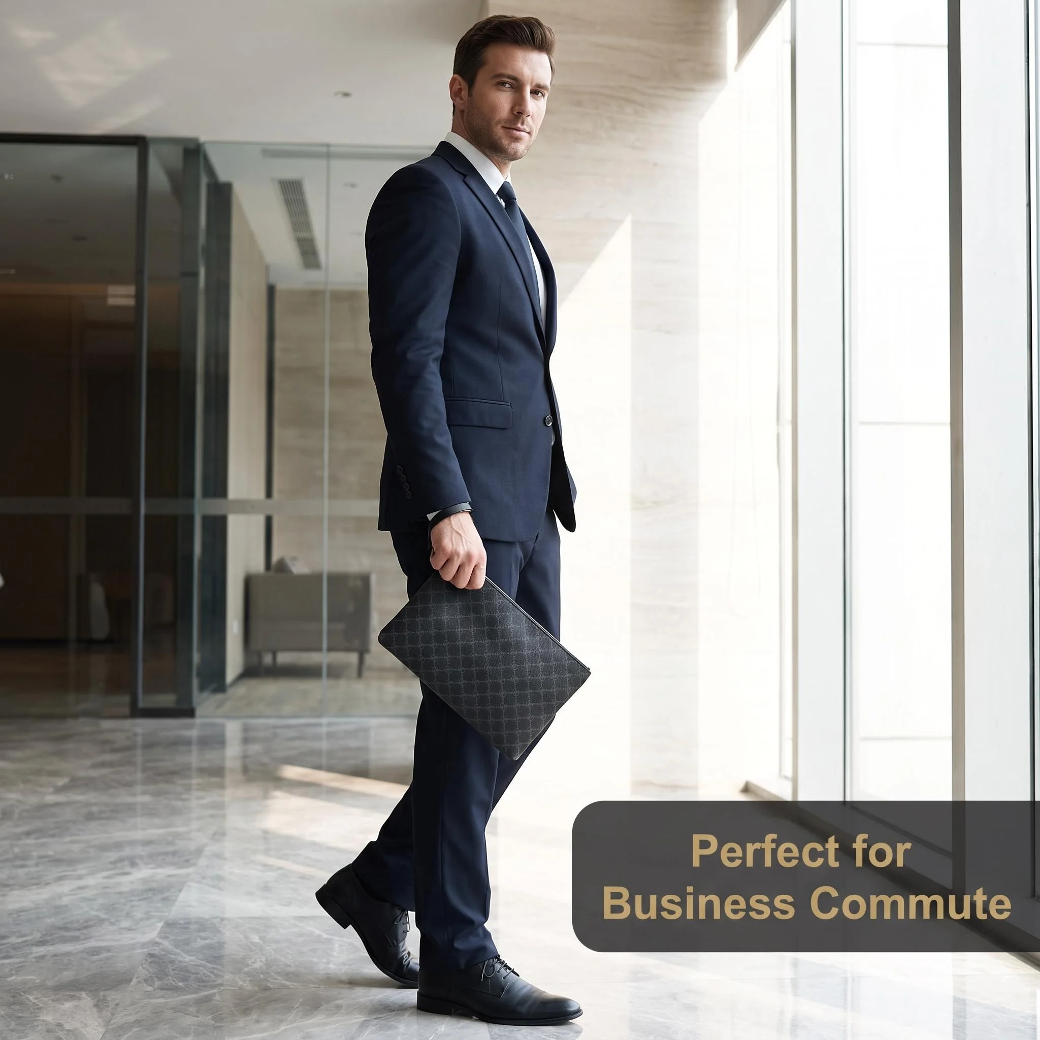 PU-Mode-Clutch für Herren, große Geldbörse für den Geschäftsalltag, Handgelenktasche, große Münztasche, Aufbewahrungstasche – Detail 5