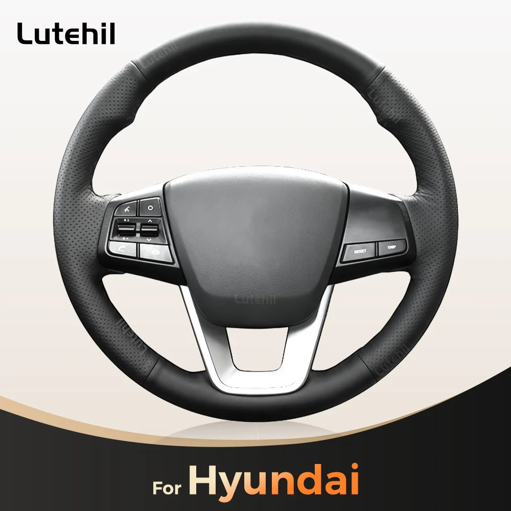 

Чехол на руль автомобиля из искусственной кожи, замши и карбона для Hyundai ix25 2014-2016, индивидуальный дизайн, аксессуары для авто