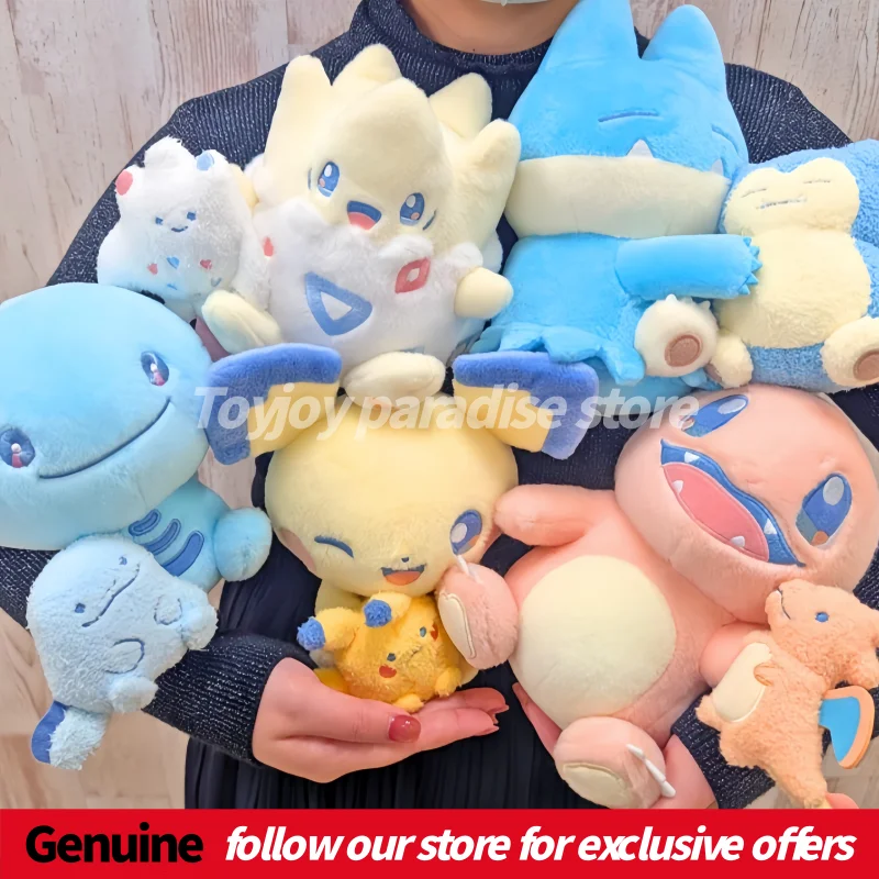 

Оригинальный плюшевый брелок-подвеска серии Pokémon Little Dream: спящие Снорлакс и Вуопер, мягкие игрушки-талисманы для сумок, в подарок