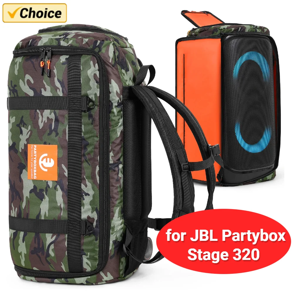 

Speaker Bag Travel Case Waterproof Portable Speaker Carry Tote Bag Backpack Shockproof Protective Bag for JBL Partybox Stage 320