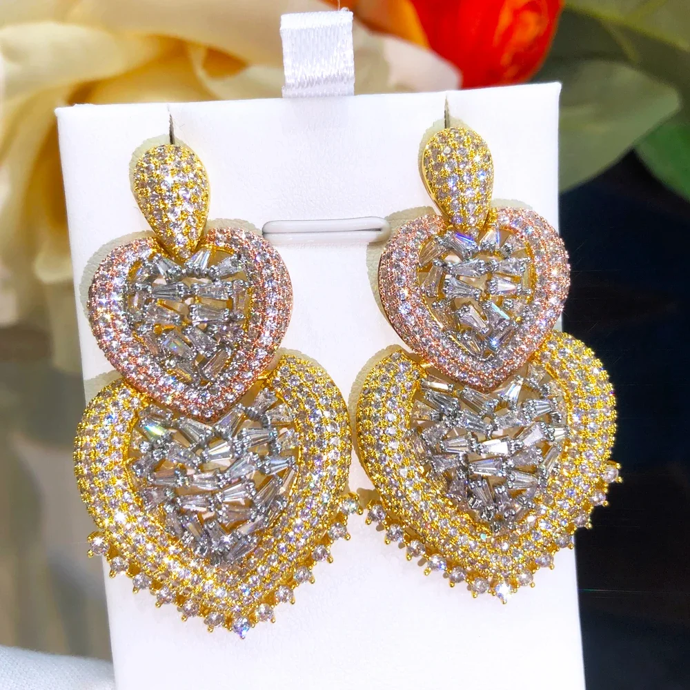 

Missvikki Luxury CLAWS Trendy Big Earrings Cubic Zircon Indian Shiny Earrings for Women Wedding Engagement Party JEWELRY GIFT