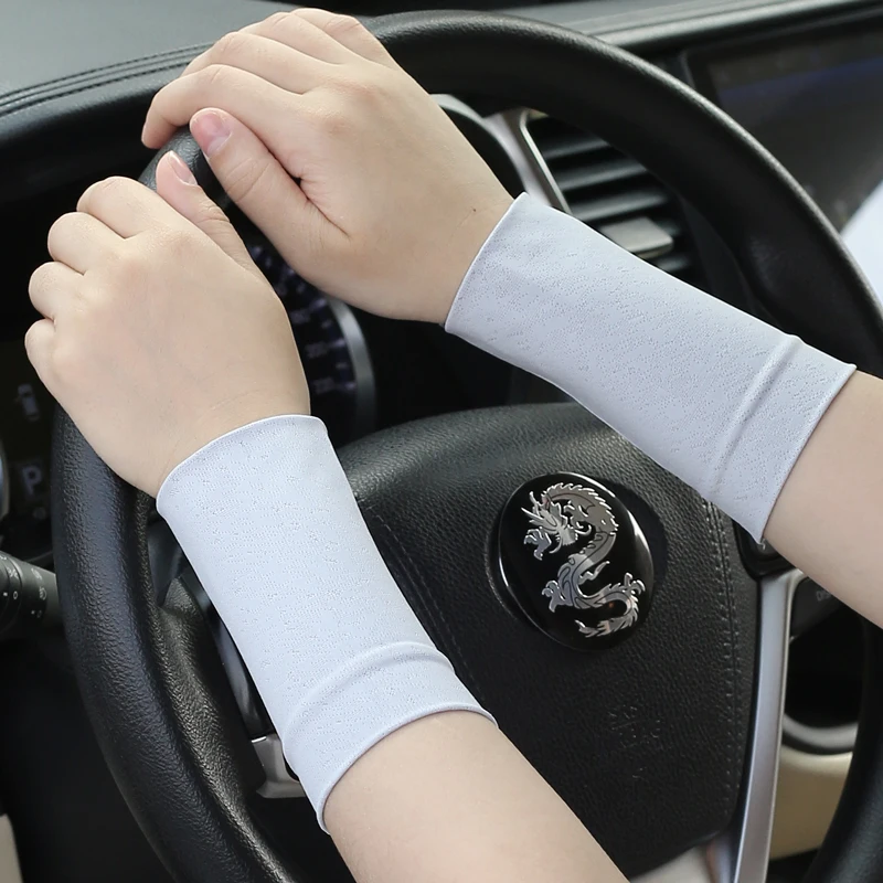 

Summer men's thin ice silk wrist guard outdoor sports fitness sunscreen decorative arm sleeve short cool wrist cover arm cover