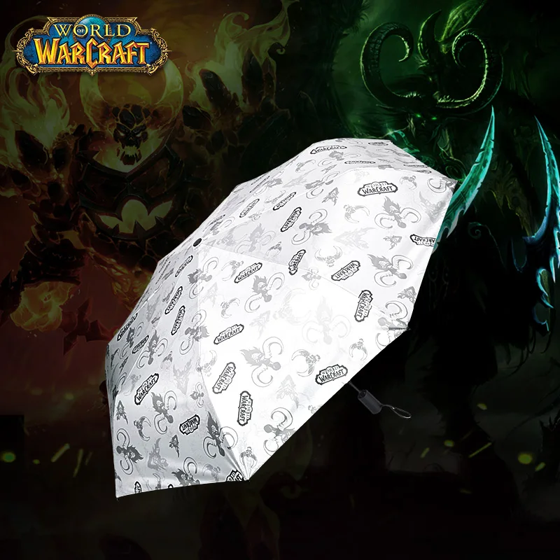 Blizzard Game genuine peripheral World of Warcraft dark print triple fold rain and rain dual-use vinyl umbrella