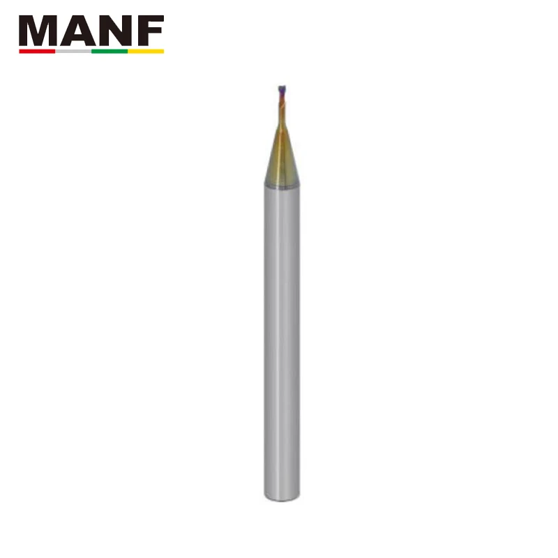 MANF 0.4 0.6Mm 0.8Mm Bulat Bola Hidung Diameter Mikro Miniatur 2 Seruling Rib Sudut Radius End Mill untuk Elektroda Tembaga