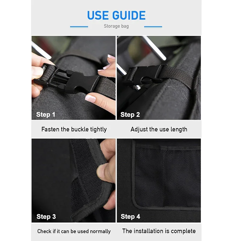 JFBONIN Rücksitz-Kofferraum-Aufbewahrungstasche mit 9 Fächern, Oxford Wasserdichter Mehrtaschen-Kofferraum-Organizer – Detail 8