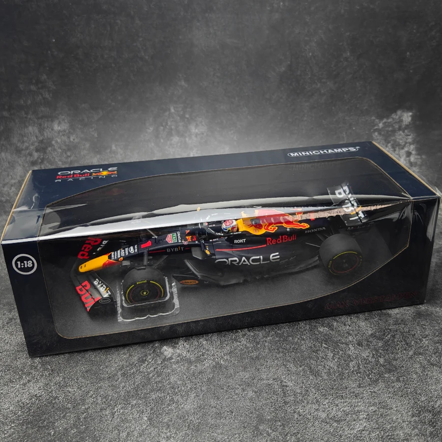 MINICHAMPS 1/18 F1 ORACLE RED BULL RACING RB19 MAX VERSTAPPEN 2ND PLACE SPRINT RACE QATAR GP 2023 Racing car model