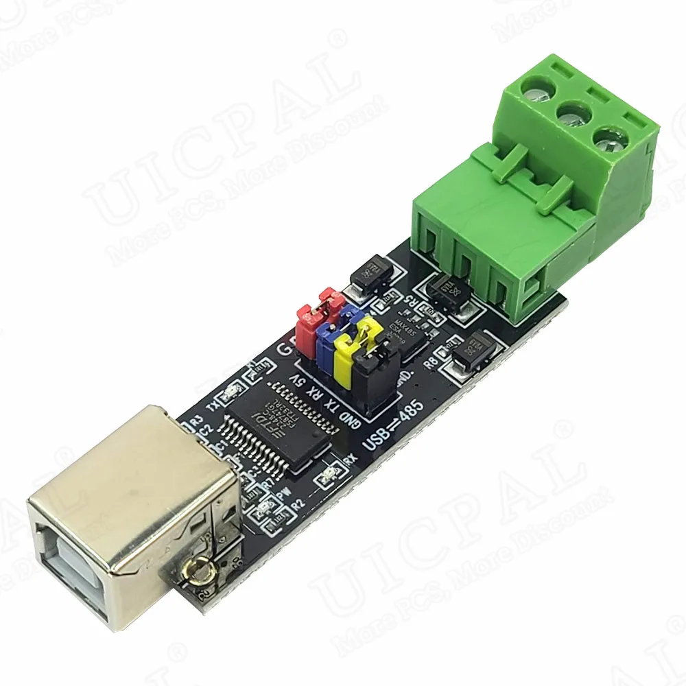 Módulo de conversão USB para TTL, USB 2.0 para conversor RS485, Chip FT232RL, TVS Tube, Proteção de auto-recuperação USB