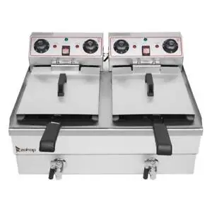 23.6L 25QT Electric Countertop Deep Fryer Commercial XL Fry Basket Restaurant