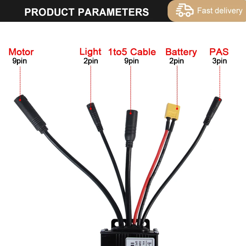 E-Bike 3 Mode Sinewaves Controller 17A26A30A Electric Bicycle Motor Brushless Controller 250W-1000W with LCD Display