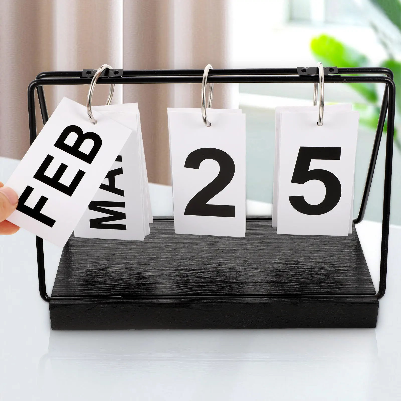 

Decorative Wooden Block Calendar for Desk Office Home Classroom Teacher Decor Perpetual Day Date Calendar Desktop Ornament Count
