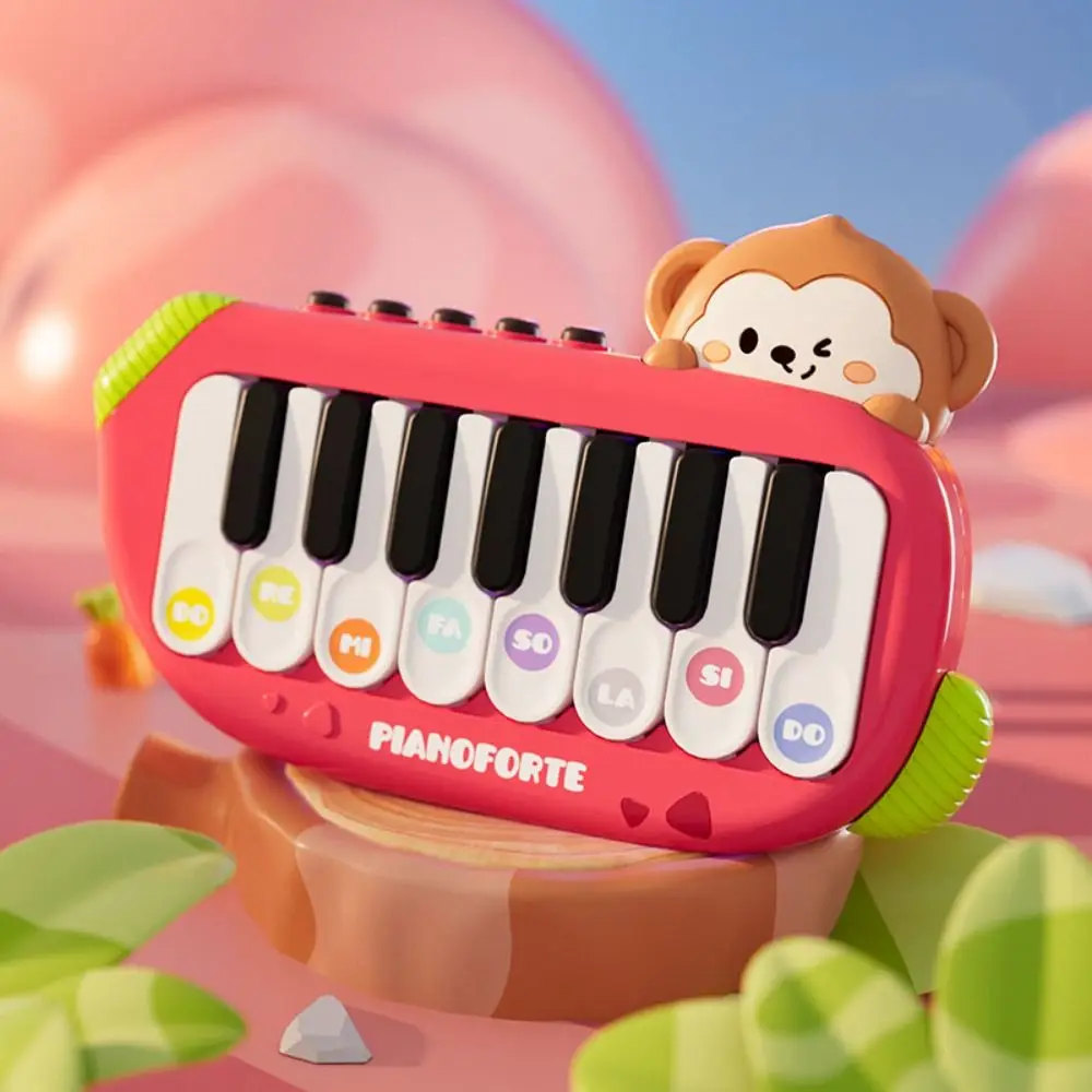 Piano Electrónico de plástico para niños, luces de juguete, sonido Montessori, teclado de Piano de bolsillo, juguete de simulación, instrumentos musicales