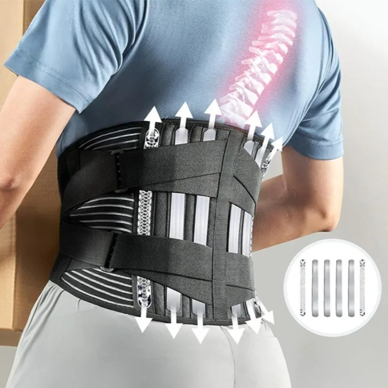 

Регулируемый поясной ремень для поддержки поясничного тренера, спортивный пояс для занятий спортом NewAssistance с пружинными 6-стальными пластинами
