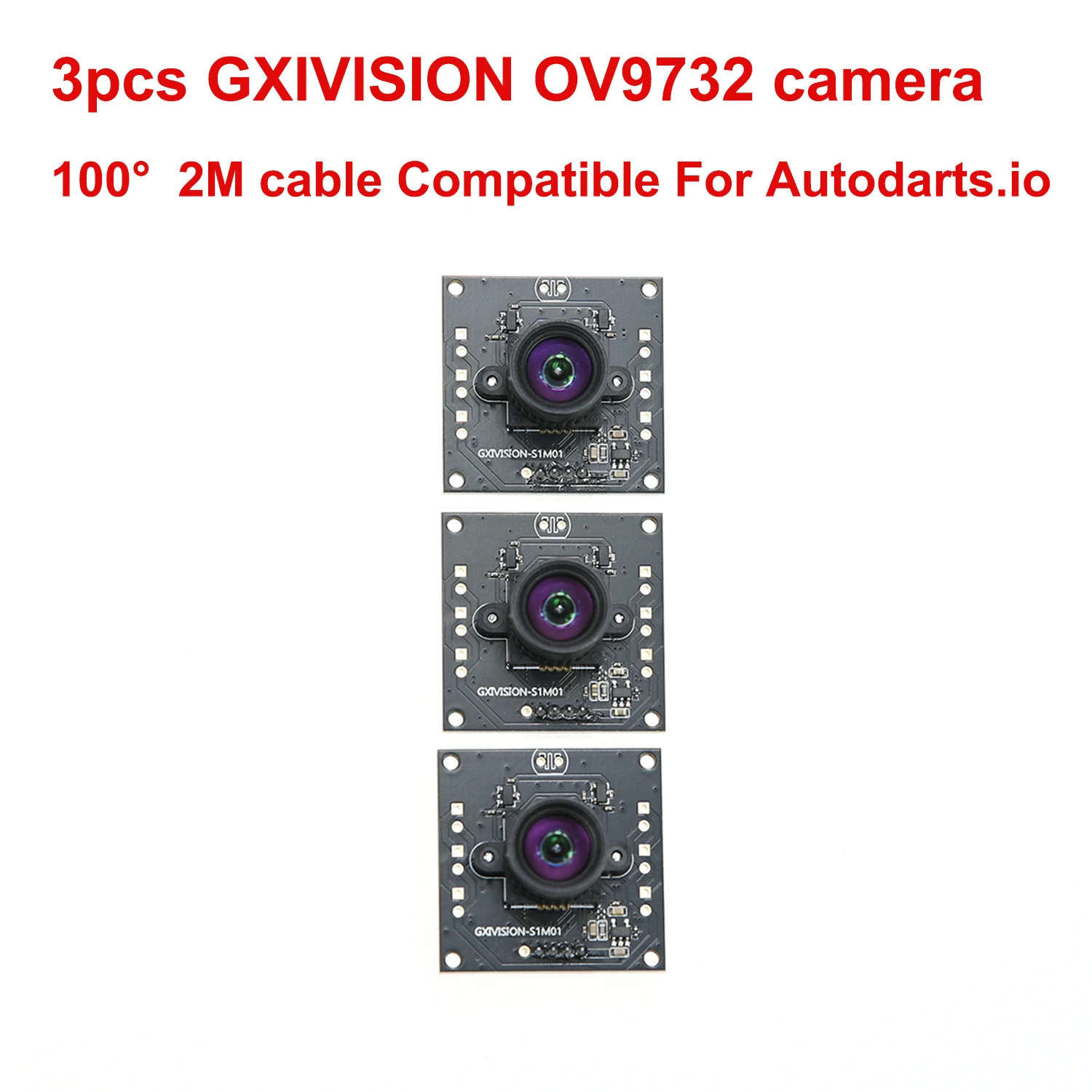 GXIVISION 왜곡 없는 카메라 모듈, USB 웹캠, Autodarts.io 스코어링 시스템과 호환, IMX179, OV9732, 100 도, 30fps, 2M Cbale, 3 개