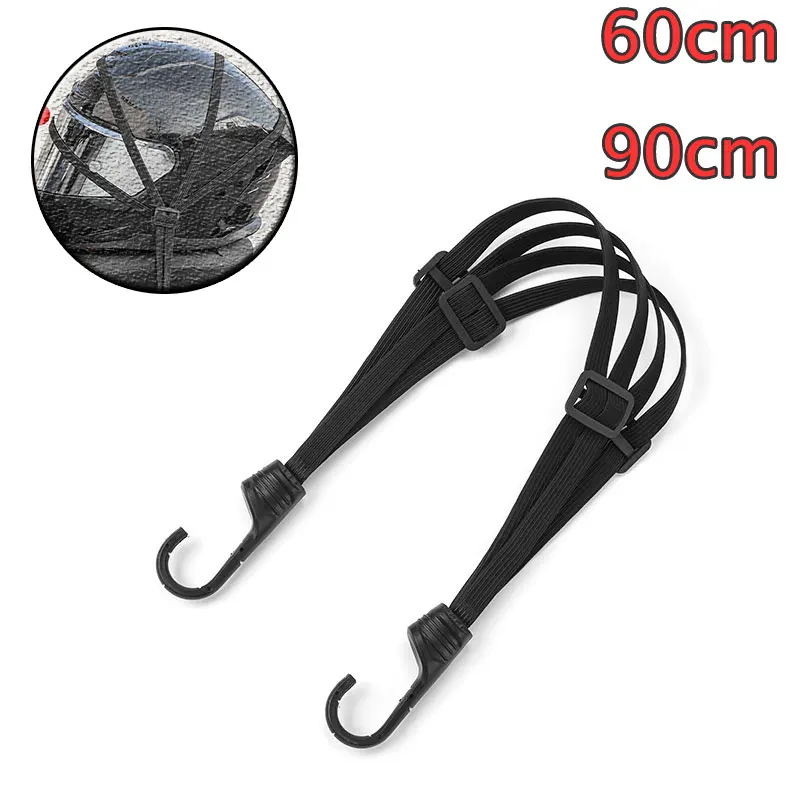 

Полоски для мотоциклетного шлема на заднее сиденье, эластичная веревка, фиксированный ремень для мотоциклетного шлема, регулировка, фиксирующая веревка, ремень для товаров 60 см 90 см с крючком