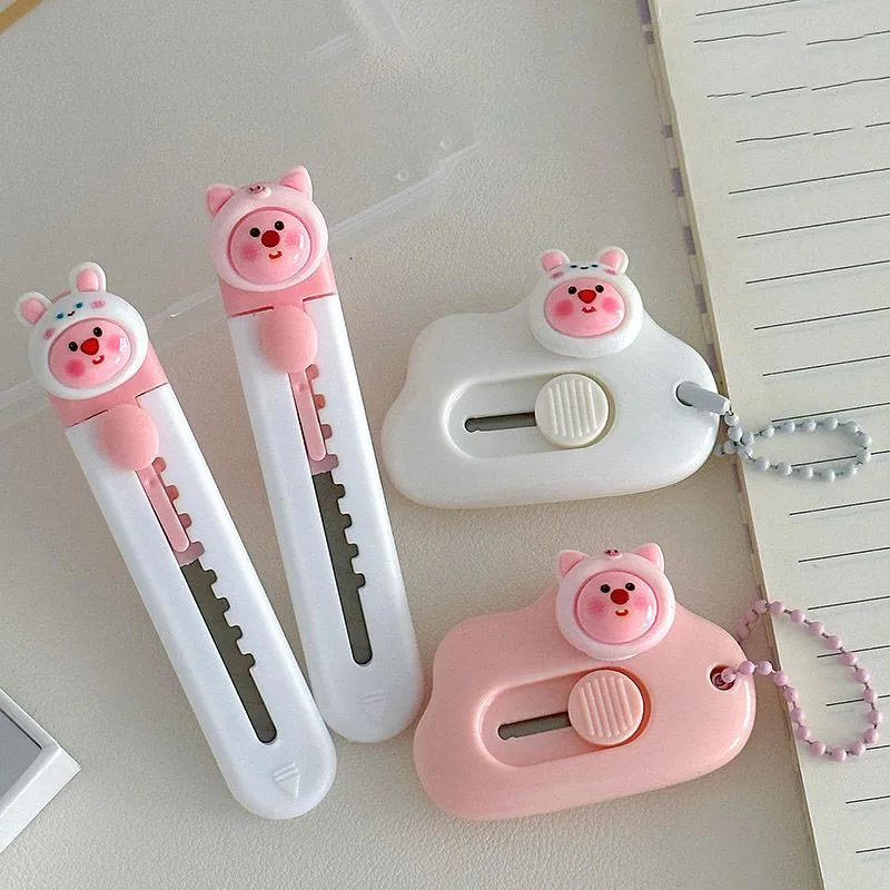 Niedliche Zanmang Loopy Messer Mini Cartoon Anime Biber tragbare Auspacken Demontage Express Lieferung Papier messer Kawaii Mädchen Geschenke