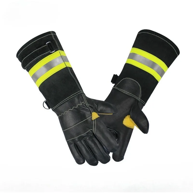 Outdoor Gloves Leather Waterproof Thermal Insulation High Temperature Protection Fire Fighting and Rescue Gloves