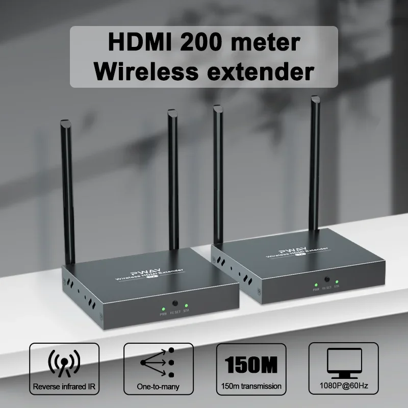 Wireless 4K HDMI Distribution Extender 1 in 4 Out 8 Out One Drag Multi-HD Hdmi Transfer Cable 200M Transmission Loop POE 60M