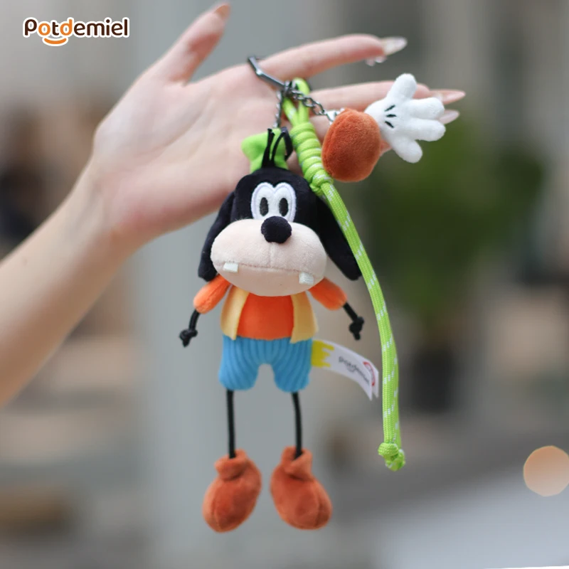 Original potdemiel pelúcia mickey-mouse pateta pingente chaveiro saco de brinquedo charme boneca presente macio boneca de pelúcia chaveiro bonecas colecionáveis