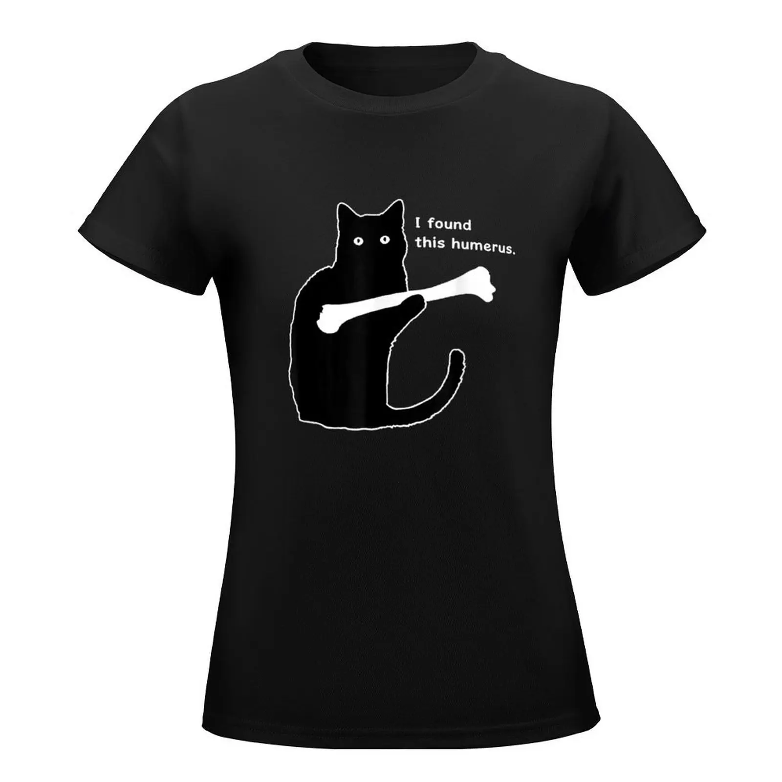 I Found This Humerus Black Cat So Fun T-Shirt animal print shirt for girls tees vintage clothes graphic t-shirts for Women