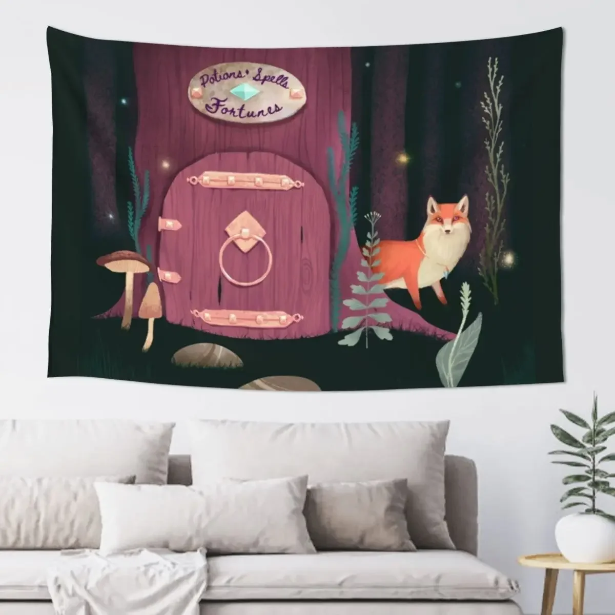 Sorcerer Of Woodland Charms Potions Spells And Fortunes Tapestry Home Decor Aesthetic Decorations For Room Mushroom Tapestry