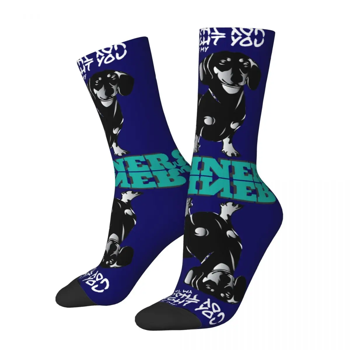 Hip Hop Vintage I Caught You Lookin Crazy Men's Socks Unisex Sausage Dog Harajuku Pattern Printed Funny Novelty Happy Crew Sock