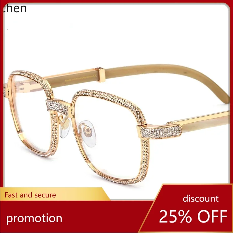 

YFY White Diamond Corner Natural Black Corner Eyeglass Frame Square Myopia Frame UV Protection