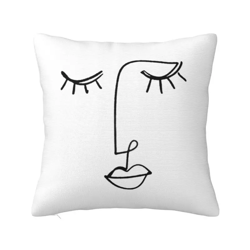 One Line Face Art Cushion Covers Pablo Picasso Velvet Nordic Pillow Case for Sofa Home Decor