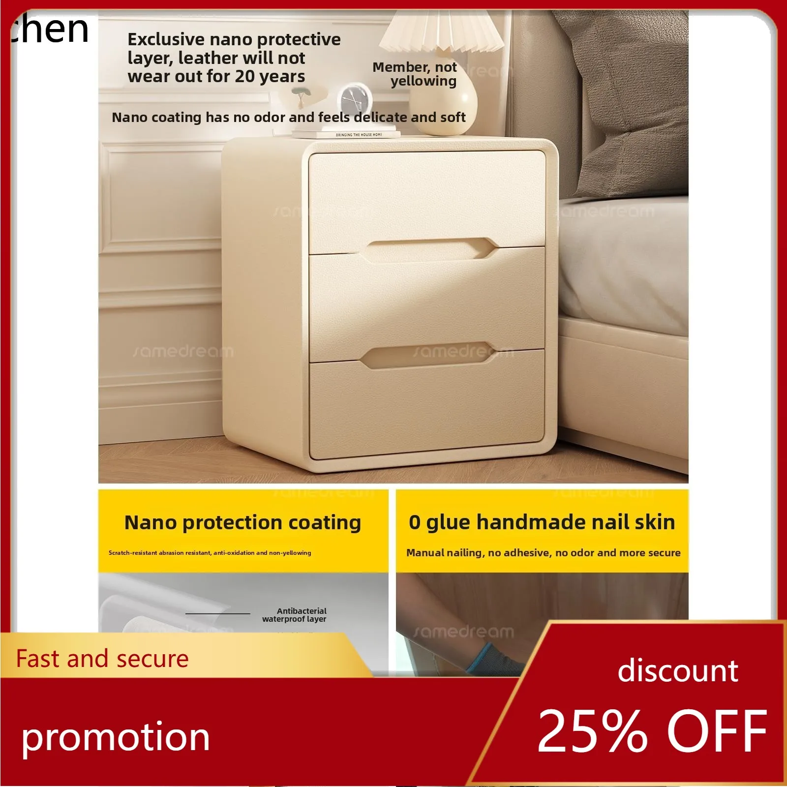 ZMLSolid Wood Bedside Table Home Bedroom Small Storage Cabinet