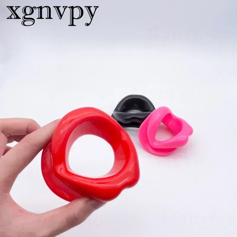 xgnvpy Sexy Lips Rubber Mouth Gag Open Fixation Oral Toy Adult Game Sex Tool Couples Play O Ring Dilator Sex Toys for Intimate