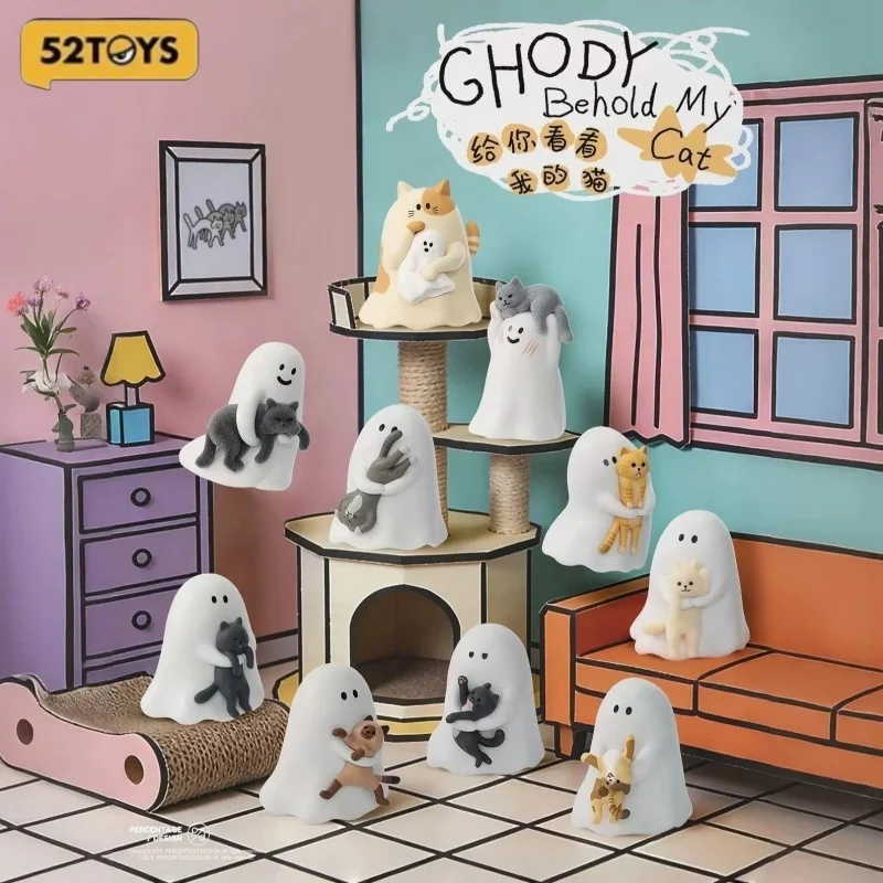 

New Genuine 52toys Ghody Little Ghost Cat Series Pvc Mini Figure Blind Box Kawaii Decor Trendy Toy Surprise Gift For Girls Kids
