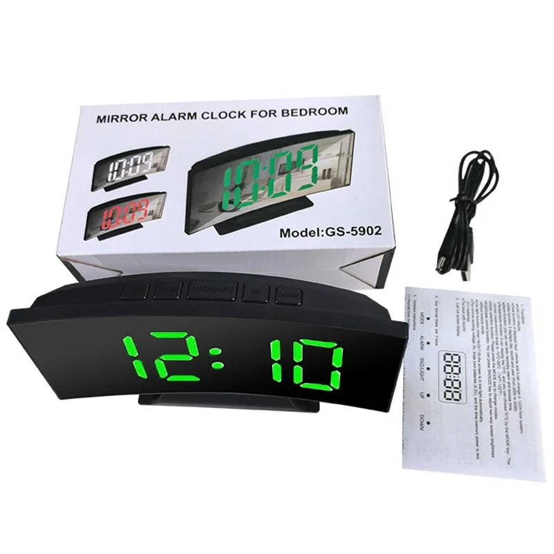 Nieuwste digitale klok LED-wekker Slaapkamer Elektronische desktopklok met temperatuurweergave Verstelbare helderheid 12/24 uur