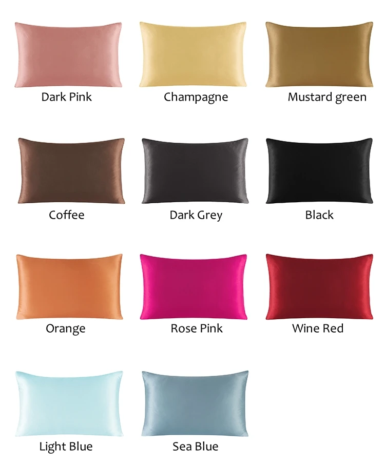 1pair Zipper Pillowcase Both Sides 100% Mulberry Nature Silk Pillow Case For Healthy Single Pillow Cover