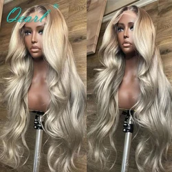 Real Human Hair Lace Wigs on Sale Ombre Ash Blonde Full Lace Wig Loose Wave Frontal Remy Hair 28inchs Long Glueless 150% Qearl