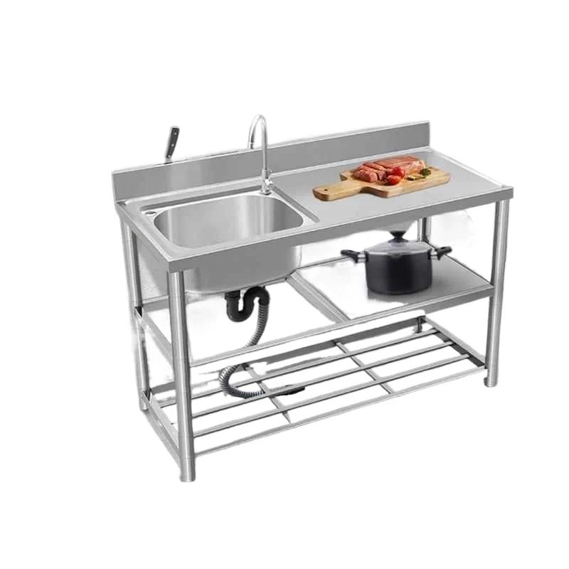 

Stainless steeldishwashing, vegetable sink, home commercial, countertop integrated cabinet, double single