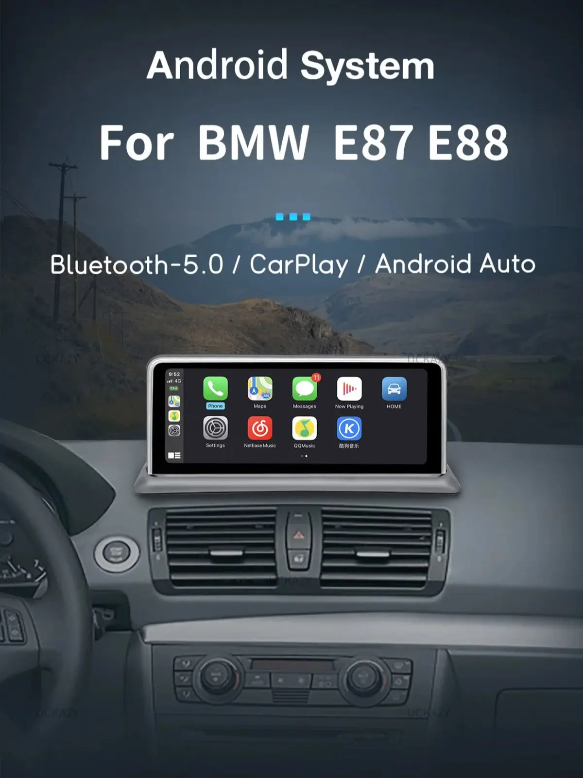 LINUX DSP 8 Core 64GB Android 13 Car Radio For BMW 1 Series 120i E81 E82 E87 E88 CCC CIC NET Multimedia Player Screen Head unit Stereo GPS Navigation Audio Carplay